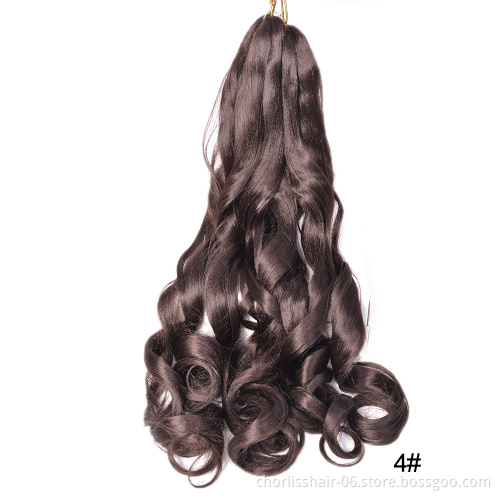 Wholesale Spiral Curl  Hair Wavy  Braiding Hair Extension 24inch 75g/150g Synthetic Loose Wave Crochet Hair Bundle Hairstyles